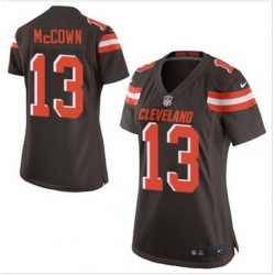 Women Nike Browns #13 Josh McCown Brown Team Color Stitched NFL New Elite Jersey