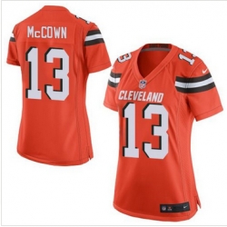 Women Nike Browns #13 Josh McCown Orange Alternate Stitched NFL New Elite Jersey