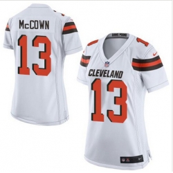 Women Nike Browns #13 Josh McCown White Stitched NFL New Elite Jersey