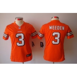 Women Nike NFL Cleveland Browns #3 Brandon Weeden Orange[NIKE LIMITED Jersey]