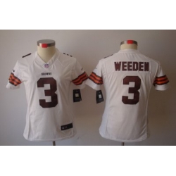 Women Nike NFL Cleveland Browns #3 Brandon Weeden White Color[NIKE LIMITED Jersey]