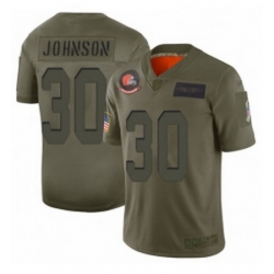 Womens Cleveland Browns 30 DErnest Johnson Limited Camo 2019 Salute to Service Football Jersey