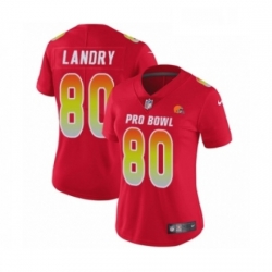 Womens Cleveland Browns 80 Jarvis Landry Limited Red AFC 2019 Pro Bowl Football Jersey