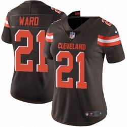 Womens Nike Cleveland Browns 21 Denzel Ward Brown Team Color Vapor Untouchable Limited Player NFL Jersey