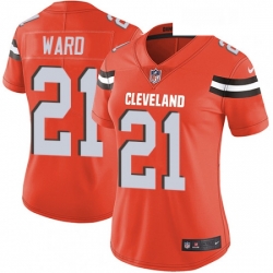 Womens Nike Cleveland Browns 21 Denzel Ward Orange Alternate Vapor Untouchable Limited Player NFL Jersey
