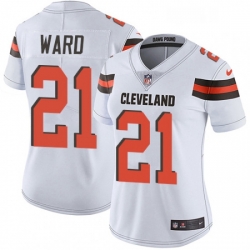 Womens Nike Cleveland Browns 21 Denzel Ward White Vapor Untouchable Limited Player NFL Jersey