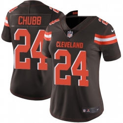 Womens Nike Cleveland Browns 24 Nick Chubb Brown Team Color Vapor Untouchable Limited Player NFL Jersey