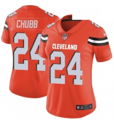 Womens Nike Cleveland Browns 24 Nick Chubb Orange Alternate Vapor Untouchable Limited Player NFL Jersey