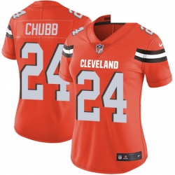 Womens Nike Cleveland Browns 24 Nick Chubb Orange Alternate Vapor Untouchable Limited Player NFL Jersey
