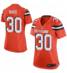 Womens Nike Cleveland Browns 30 Denzel Ward Game Orange Alternate NFL Jersey