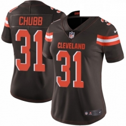 Womens Nike Cleveland Browns 31 Nick Chubb Brown Team Color Vapor Untouchable Limited Player NFL Jersey