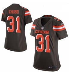 Womens Nike Cleveland Browns 31 Nick Chubb Game Brown Team Color NFL Jersey