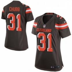 Womens Nike Cleveland Browns 31 Nick Chubb Game Brown Team Color NFL Jersey
