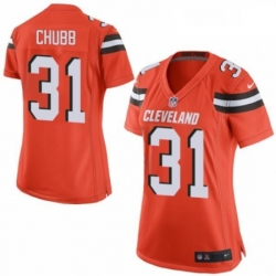 Womens Nike Cleveland Browns 31 Nick Chubb Game Orange Alternate NFL Jersey