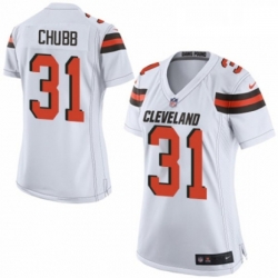 Womens Nike Cleveland Browns 31 Nick Chubb Game White NFL Jersey
