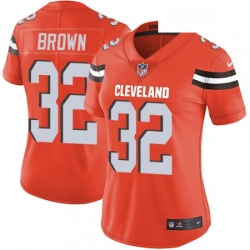 Womens Nike Cleveland Browns 32 Jim Brown Orange Alternate Vapor Untouchable Limited Player NFL Jersey