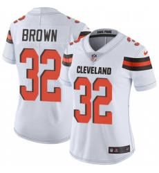 Womens Nike Cleveland Browns 32 Jim Brown White Vapor Untouchable Limited Player NFL Jersey
