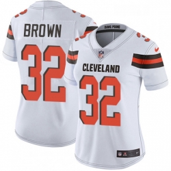Womens Nike Cleveland Browns 32 Jim Brown White Vapor Untouchable Limited Player NFL Jersey