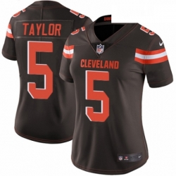 Womens Nike Cleveland Browns 5 Tyrod Taylor Brown Team Color Vapor Untouchable Limited Player NFL Jersey