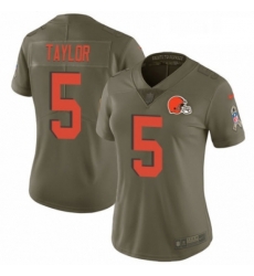 Womens Nike Cleveland Browns 5 Tyrod Taylor Limited Olive 2017 Salute to Service NFL Jersey