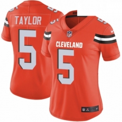 Womens Nike Cleveland Browns 5 Tyrod Taylor Orange Alternate Vapor Untouchable Limited Player NFL Jersey