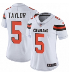 Womens Nike Cleveland Browns 5 Tyrod Taylor White Vapor Untouchable Limited Player NFL Jersey