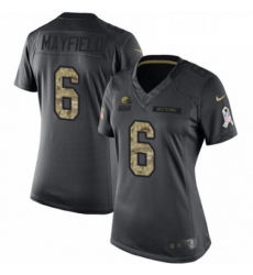 Womens Nike Cleveland Browns 6 Baker Mayfield Limited Black 2016 Salute to Service NFL Jersey