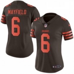 Womens Nike Cleveland Browns 6 Baker Mayfield Limited Brown Rush Vapor Untouchable NFL Jersey
