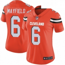 Womens Nike Cleveland Browns 6 Baker Mayfield Orange Alternate Vapor Untouchable Limited Player NFL Jersey