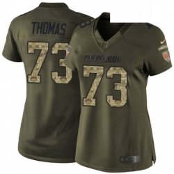 Womens Nike Cleveland Browns 73 Joe Thomas Elite Green Salute to Service NFL Jersey