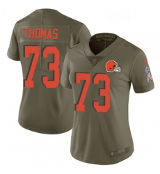 Womens Nike Cleveland Browns 73 Joe Thomas Limited Olive 2017 Salute to Service NFL Jersey