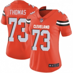 Womens Nike Cleveland Browns 73 Joe Thomas Orange Alternate Vapor Untouchable Limited Player NFL Jersey