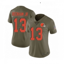 Womens Odell Beckham Jr Limited Olive Nike Jersey NFL Cleveland Browns 13 2017 Salute to Service