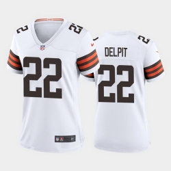 women grant delpit cleveland browns white game jersey