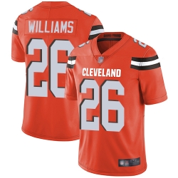 Browns 26 Greedy Williams Orange Alternate Youth Stitched Football Vapor Untouchable Limited Jersey
