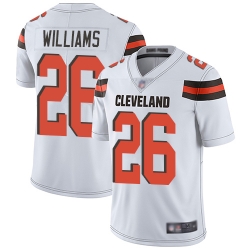 Browns 26 Greedy Williams White Youth Stitched Football Vapor Untouchable Limited Jersey