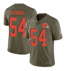 Browns 54 Olivier Vernon Olive Youth Stitched Football Limited 2017 Salute to Service Jersey
