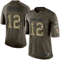 Nike Browns #12 Josh Gordon Green Youth Stitched NFL Limited Salute to Service Jersey