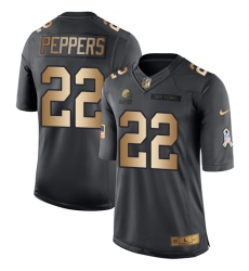 Nike Browns #22 Jabrill Peppers Black Youth Stitched NFL Limited Gold Salute to Service Jersey