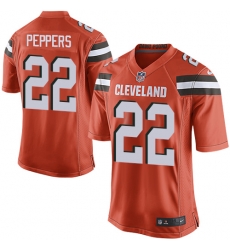 Nike Browns #22 Jabrill Peppers Orange Alternate Youth Stitched NFL New Elite Jersey