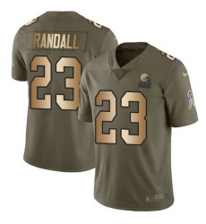 Nike Browns #23 Damarious Randall Olive Gold Youth Stitched NFL Limited 2017 Salute to Service Jersey