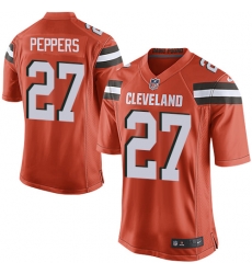 Nike Browns #27 Jabrill Peppers Orange Alternate Youth Stitched NFL New Elite Jersey