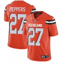 Nike Browns #27 Jabrill Peppers Orange Alternate Youth Stitched NFL Vapor Untouchable Limited Jersey