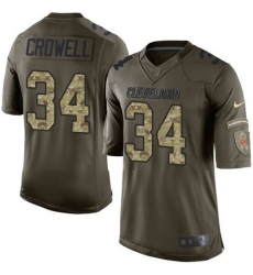 Nike Browns #34 Isaiah Crowell Green Youth Stitched NFL Limited Salute to Service Jersey