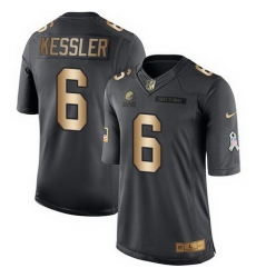 Nike Browns #6 Cody Kessler Black Youth Stitched NFL Limited Gold Salute to Service Jersey