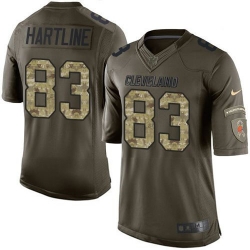 Nike Browns #83 Brian Hartline Green Youth Stitched NFL Limited Salute to Service Jersey