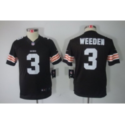 Nike Youth NFL Cleveland Browns #3 Brandon Weeden Brown Color[Youth Limited Jerseys]