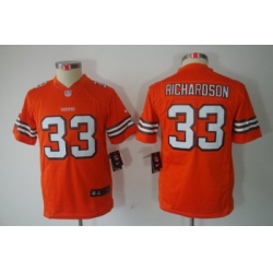 Nike Youth NFL Cleveland Browns #33 Trent Richardson Orange Color[Youth Limited Jerseys]