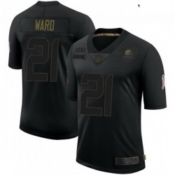 Youth Cleveland Browns 21 Denzel Ward Black 2020 Salute To Service Jersey