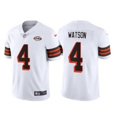 Youth Cleveland Browns 4 Deshaun Watson White 1946 Collection Vapor Untouchable Limited Stitched Jersey